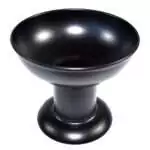 4-inch metal pedestal incense and smudge burner bowl with a decorative perforated lid or open bowl design on a small stand, shown on a white background