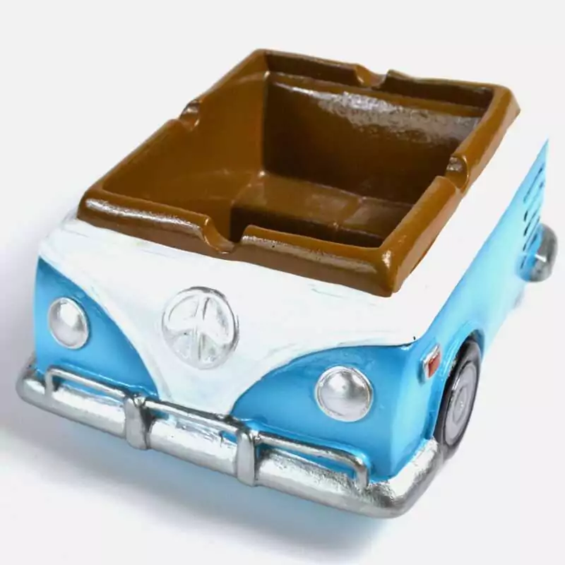 4quot-x-5quot-Retro-Hippie-Love-Van-ashtray-FAT3523 Resin 4 x 5 inch novelty ashtray shaped as a retro hippie van painted with flowers and peace signs in colorful boho style