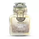 Honey amber resin incense jar 3 oz — golden amber-toned granules in a clear glass jar with label on neutral background.