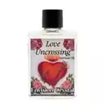 Love Uncrossing ritual oil 4 dram,small bottle with heart and rose label, spiritual condition oil for clearing love blockages.