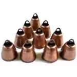 Set of ten 1.25-inch copper-colored aluminum ritual bells arranged together showing rounded bell shape and warm metallic finish