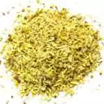 1 lb bulk wild-crafted Oregon Grape Root cut and sifted (Mahonia aquifolium) — vivid yellow-gold dried root pieces piled on a white surface, showing the natural berberine color in bulk apothecary practitioner quantity.