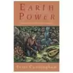 Cover of Earth Power by Scott Cunningham — a 5.1 by 7.9 inch paperback showing a man kneeling beside a stream among rocks and wildflowers, with a lute nearby and the title prominently displayed.