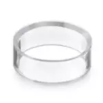 Set of twelve clear acrylic ring stands sized for 15mm crystal spheres, shown arranged in rows on plain white background