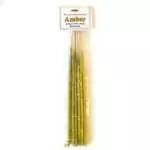 Six amber incense sticks with warm resin-toned coating, artisan-dipped for meditation and grounding ritual use
