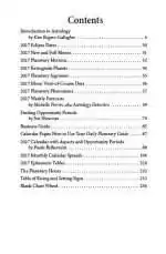 Interior table of contents from Llewellyn's 2027 Daily Planetary Guide listing sections on eclipses, retrogrades, Moon void-of-course data, and weekly forecasts.