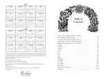 B27WITD Image 2 Interior calendar and table of contents pages from Llewellyn's 2027 Witches' Datebook listing 2027 and 2028 mini calendars and essay topics.