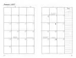 B27WITD Image 4 Sample January monthly overview page from Llewellyn's 2027 Witches' Datebook marking Celtic Tree Month and Moon phase symbols on the grid.