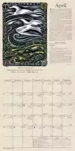 B27WITW Image 3 Sample April page from Llewellyn's 2027 Witches' Calendar featuring a Spring Aeromancy ritual by Kate Freuler above a full monthly calendar grid.