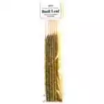 Six basil leaf incense sticks with fresh green herbal coating, artisan-dipped for protection and prosperity ritual use