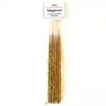 Six mugwort incense sticks bundled together showing their dried herbal coating, artisan-dipped for dreamwork and ritual use