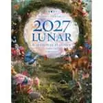 Cover of the 2027 Lunar and Seasonal Planner by Stacey Demarco, Northern Hemisphere: a pale Moon in a vine wreath above a flower meadow with butterflies, a fawn, a rabbit and a hedgehog.