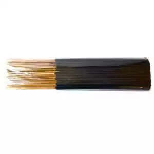 Escential Essences Four Elements incense sticks packed together in clear plastic, dark scented sticks with bare tan ends loosely spread at one side